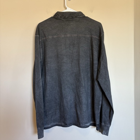 True Grit Polo Shirt Mens Size Large Black Collared Long‎ Sleeve - Picture 5 of 7